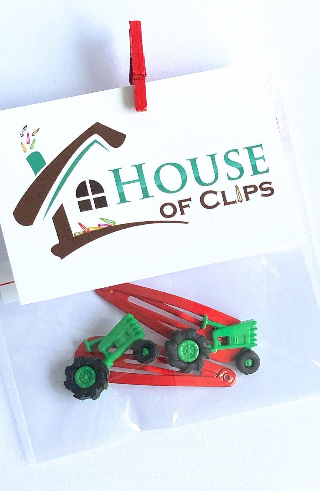 Boys Tractor Hair Clips x2, Gender Neutral Kids Gift, Kids Party Gift, Hair Clips For Boys, Gift For Farmer Boys, Boys Barrettes, Boys Hair