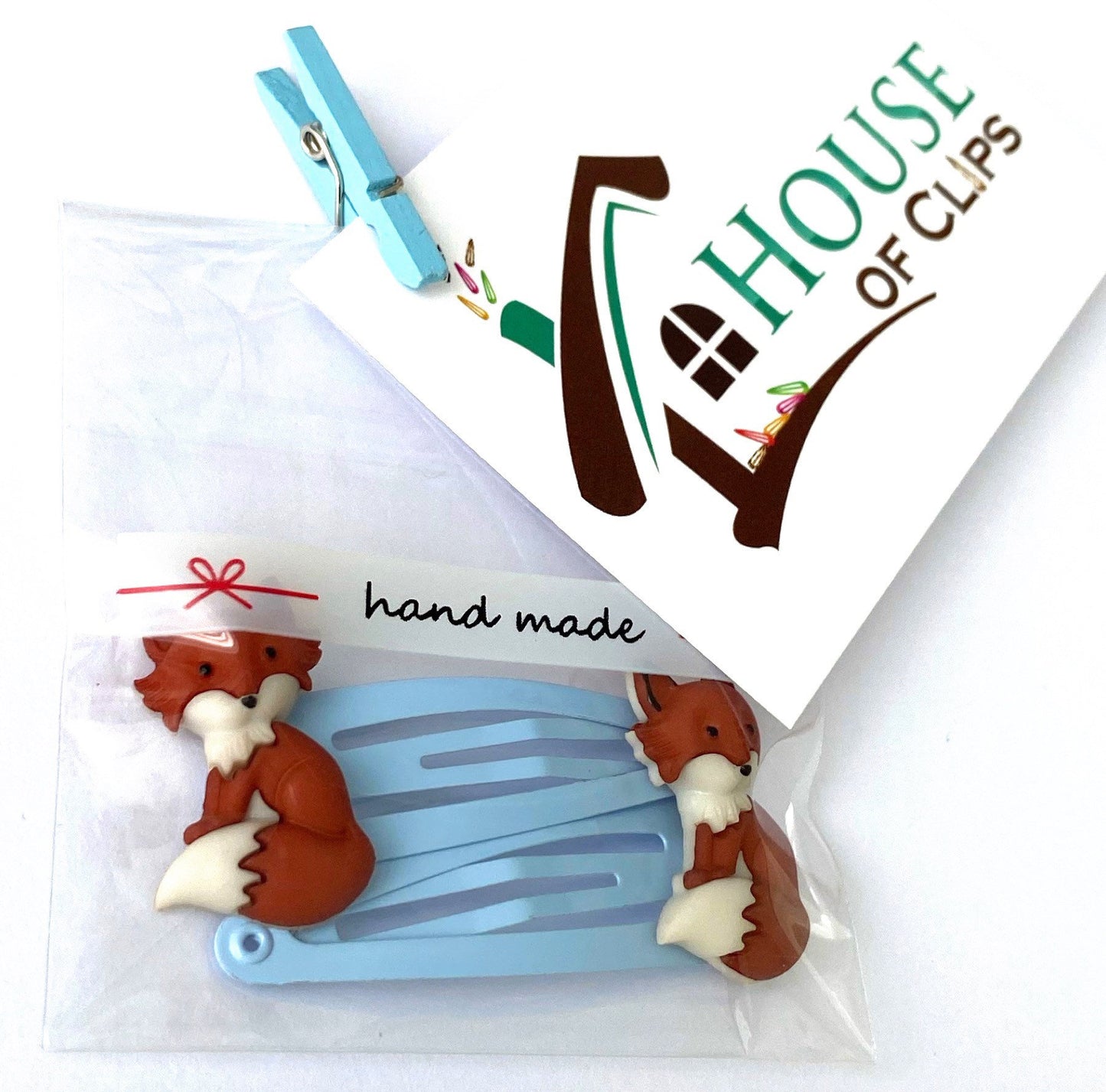 Fox Hair Clips x2 - Fox Non Slip Hair Snaps - Boys Hair clips - Gift for Niece - Fox Lovers - Gift for Granddaughter- Fox Gift