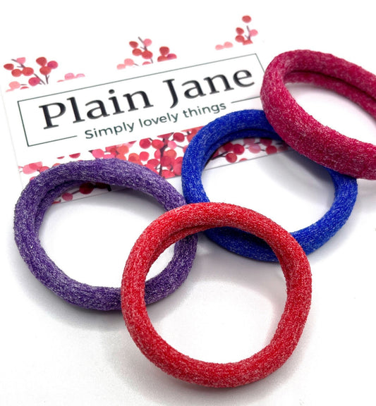 Chakra Yoga Hair Ties: Soft Jersey Elastics, Set of 4