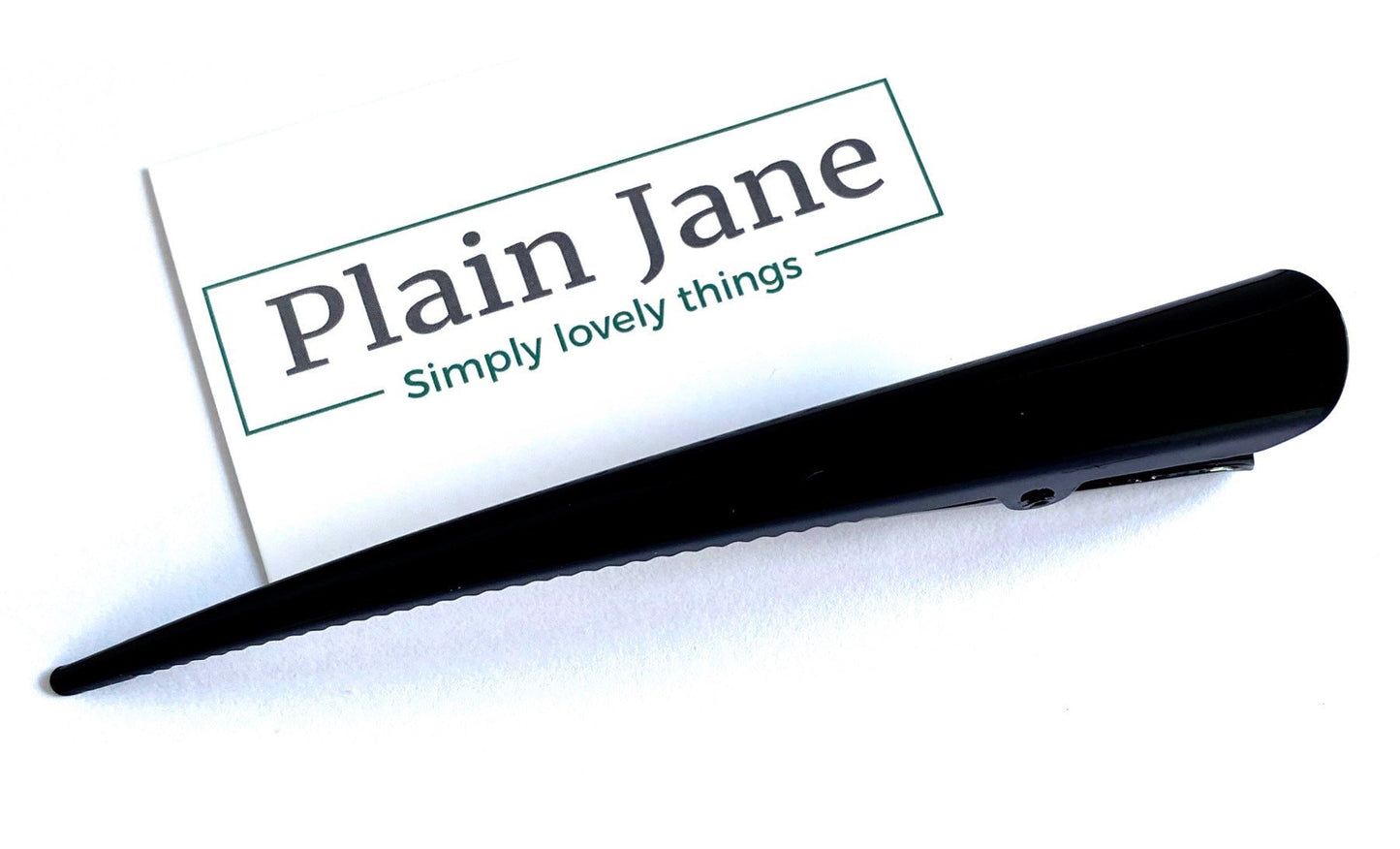 LARGE Plain Jane Raven Beak Clip - Ladies 13cm Clip - Minimalist Crocodile Clip- Metal Plain Black Hair Clips - Japanese Kimono Clip
