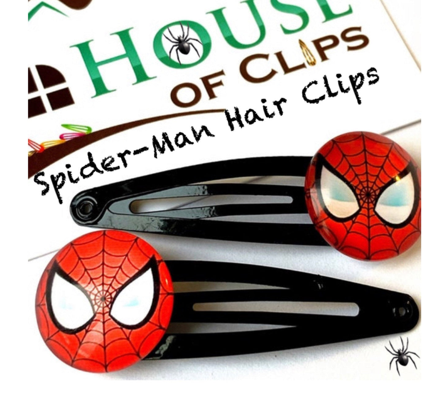 Boys Spider-Man Hair Clips x2 - Snap Clip - Boys Hair Clip - Hair Accessory - Marvel Superhero Hair Clips - Hair Clips Boys - Marvel Gift