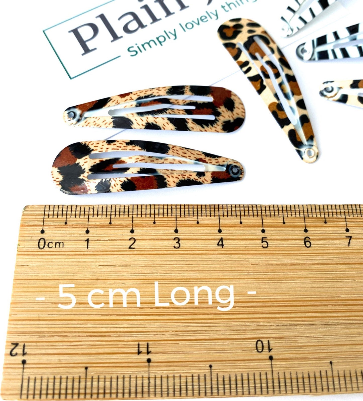 Animal Print Snap Hair Clips: Leopard, Zebra, Cheetah - Set of 6