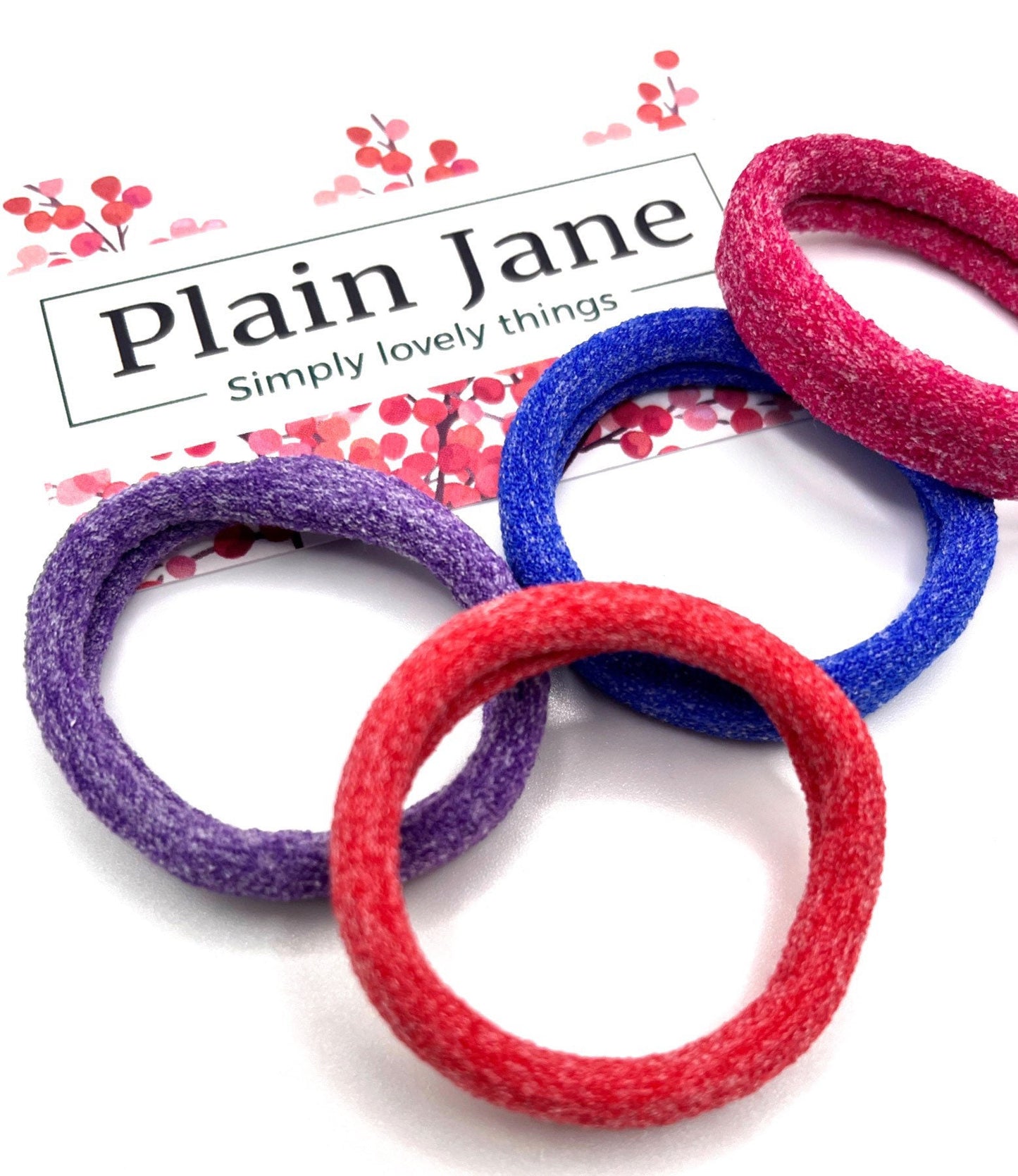 Chakra Yoga Hair Ties: Soft Jersey Elastics, Set of 4