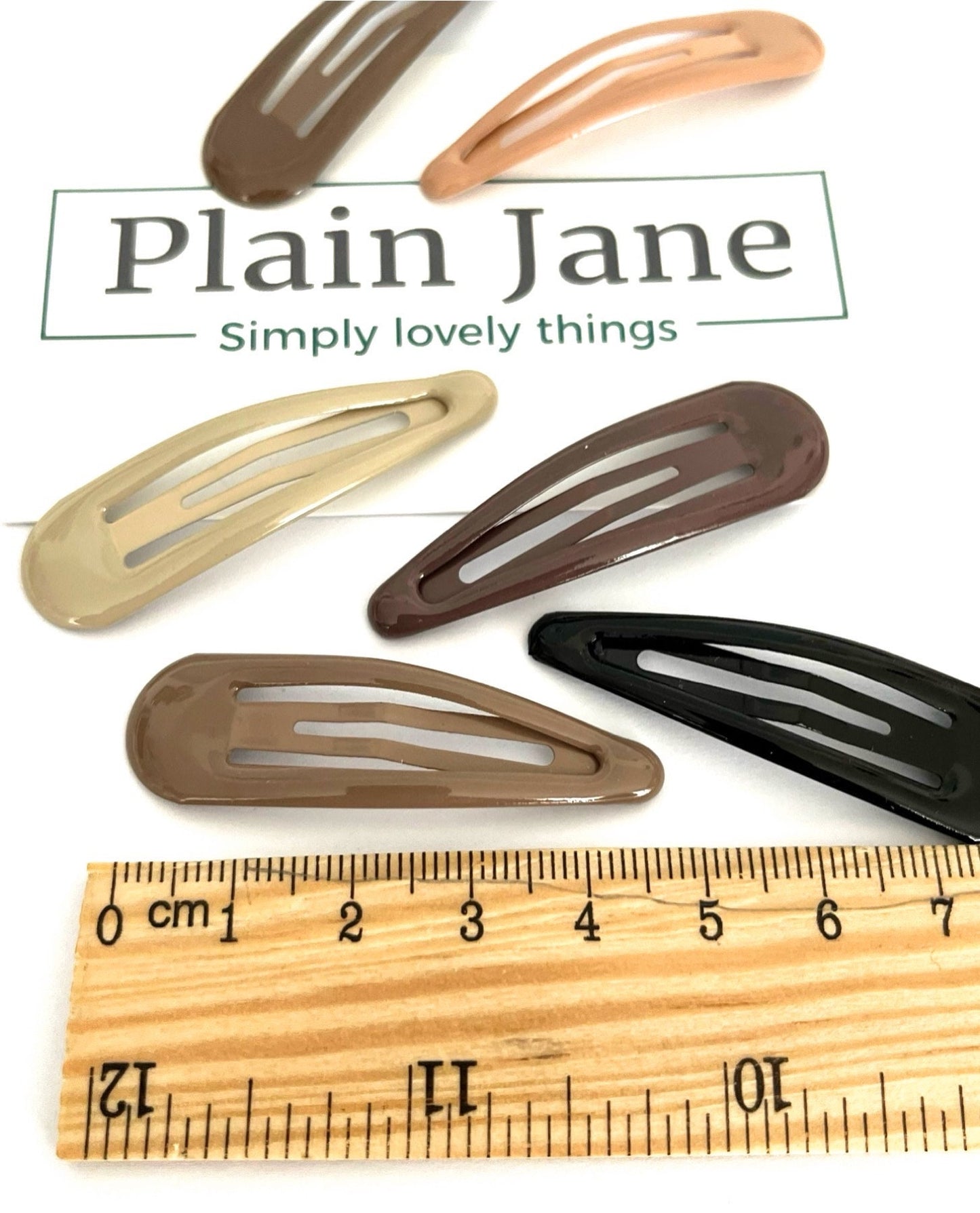 Perfectly Neutral Clips by Plain Jane x6 - 50s Style Hair Clips - Strong Neutral Plain Snap Clips - Vintage Style Hair Clips - Fringe Clips