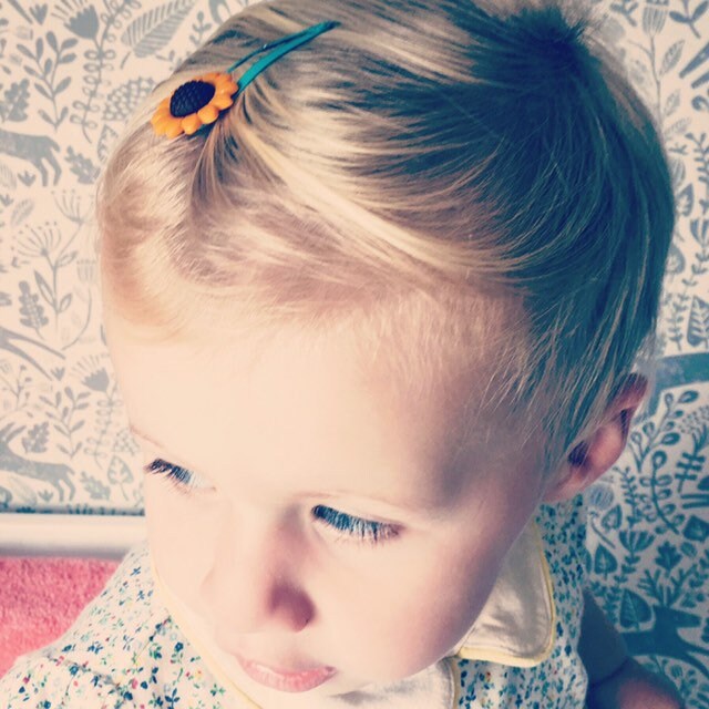 Sunflower Hair Clips: Girls Flower Barrettes (Set of 2)