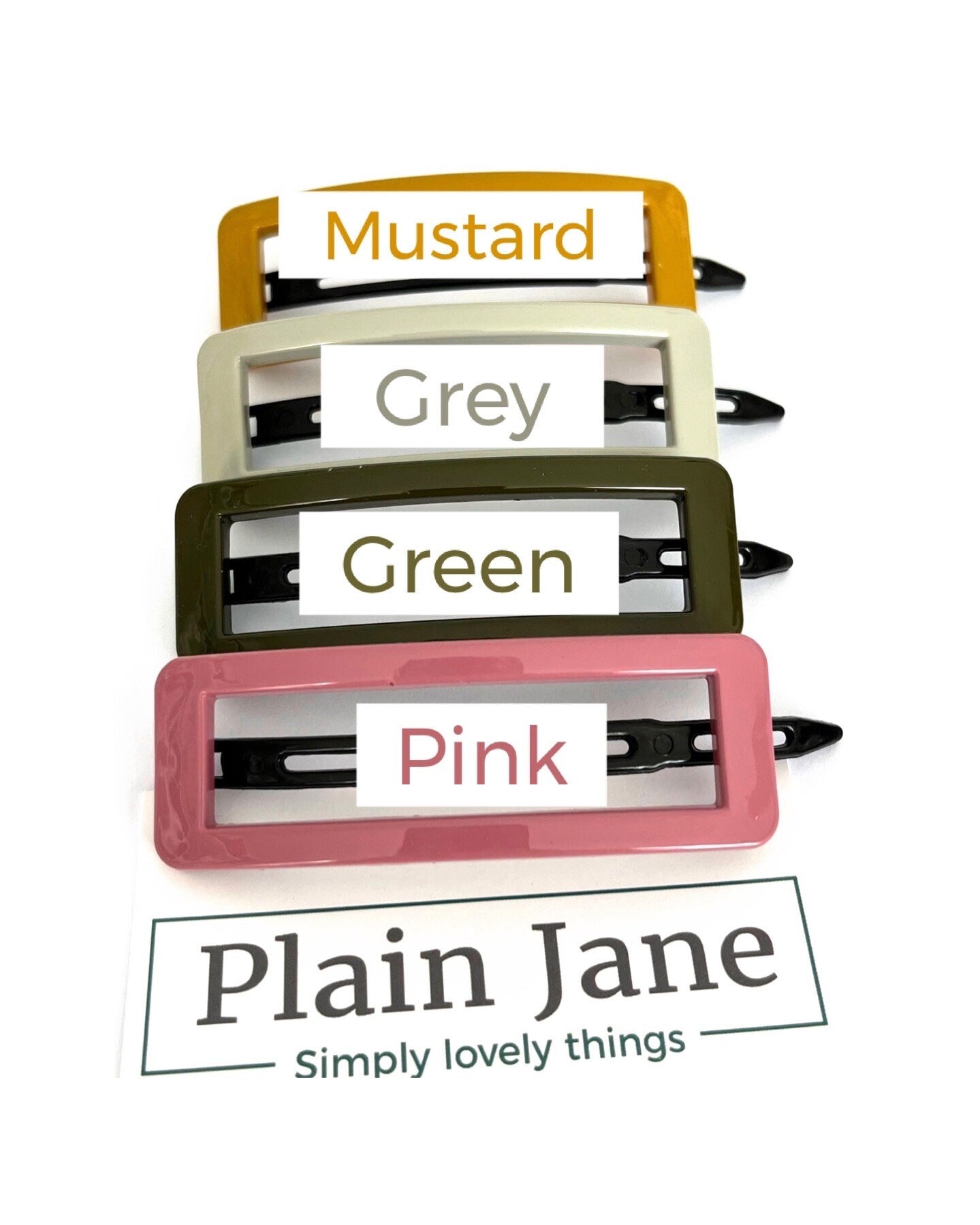 The Feather Light Rectangle by Plain Jane - Ladies Hair Clips - Slide Clip - You Choose Hair Clips - Large Hair Clips - Minimalist Clip -
