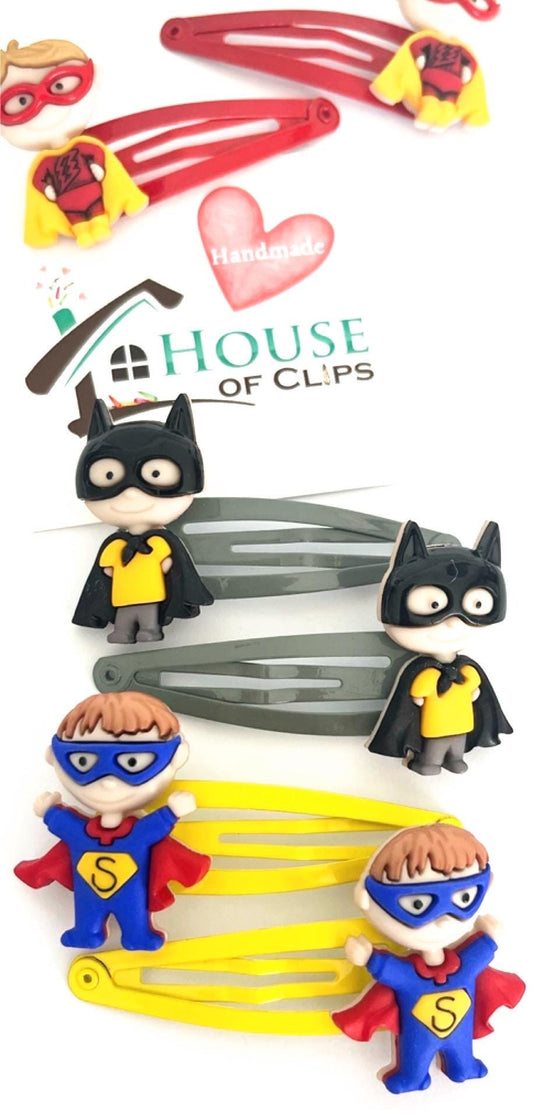 If You Can’t Be You, Be A Superhero x2 Clips, Boys Snap Clips, Boys Hair Clips, Marvel Superhero Barrettes, Perfect for boys with long hair