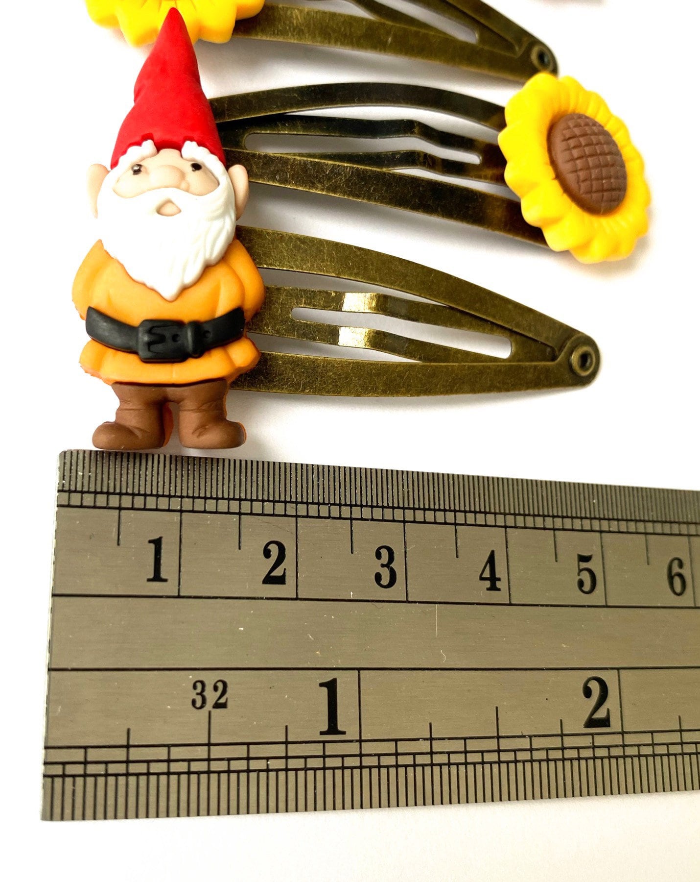 Gnome & Sunflower Hair Clips: Gardening Gift Set of 4