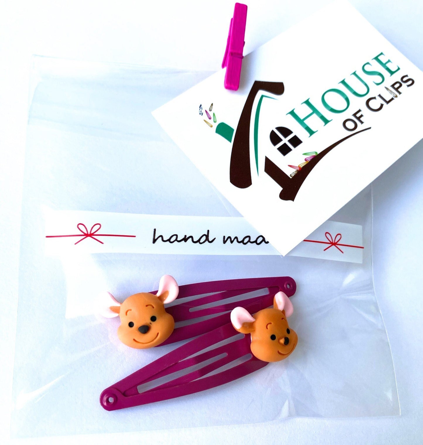 Kangaroo Hair Clips - Roo Barrettes - Roo Disney Gift -  Disney hair  clips - Disney gifts - Winnie the Pooh gift - Disney hair accessories