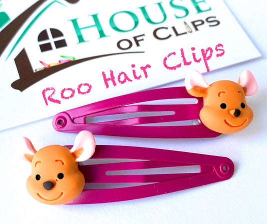 Kangaroo Hair Clips - Roo Barrettes - Roo Disney Gift -  Disney hair  clips - Disney gifts - Winnie the Pooh gift - Disney hair accessories