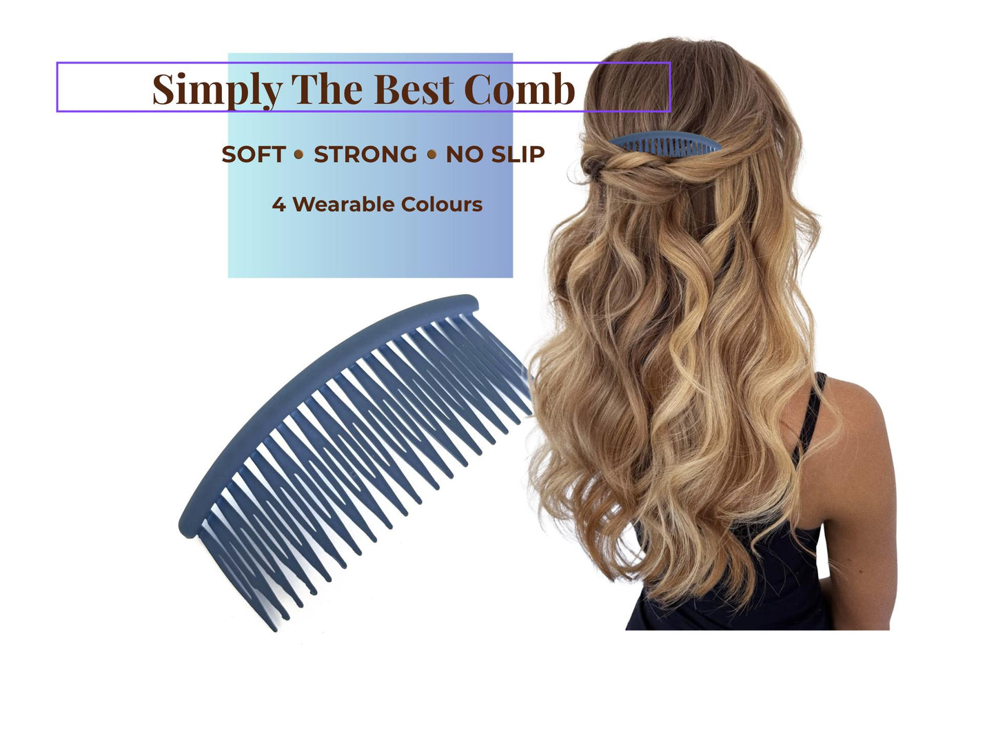 The Only Side Comb You’ll Ever Need | Strong Hold Acrylic Hair Comb | Everyday Styling Essential | Sage, Plum, Blueberry & Coffee