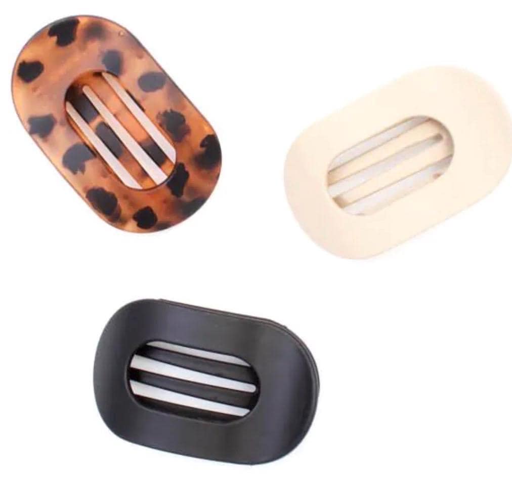 The New Flat -The Only Claw You’ll Ever Need | Large Hair Claw Clip 8.5cm | Tortoiseshell Black Cream | Strong Hold Everyday Clip