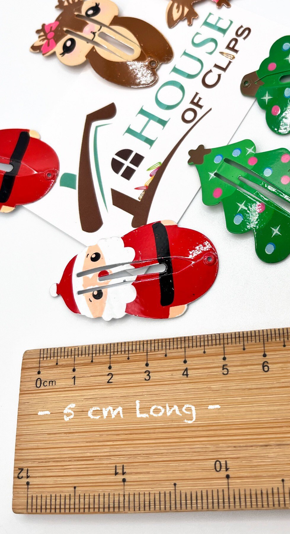Santa Hair Clip Set x3 - Christmas Hair Clip Gift Set - Father Christmas Gift Under 10 - Kids Xmas Gift Stocking - Christmas Barrette Set