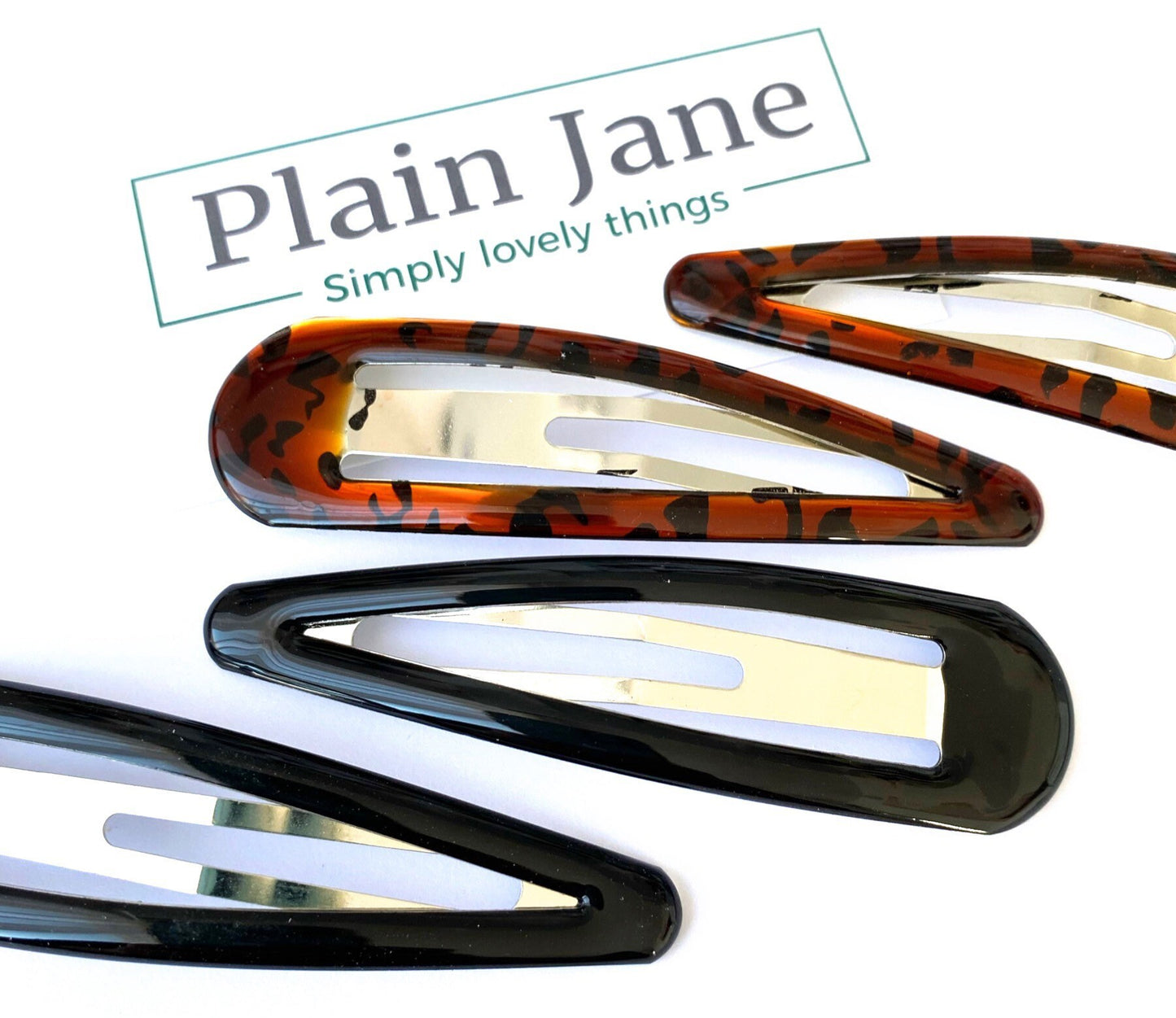 Giant Hair Clip: Black or Tortoiseshell Fringe Clip (8.5cm)