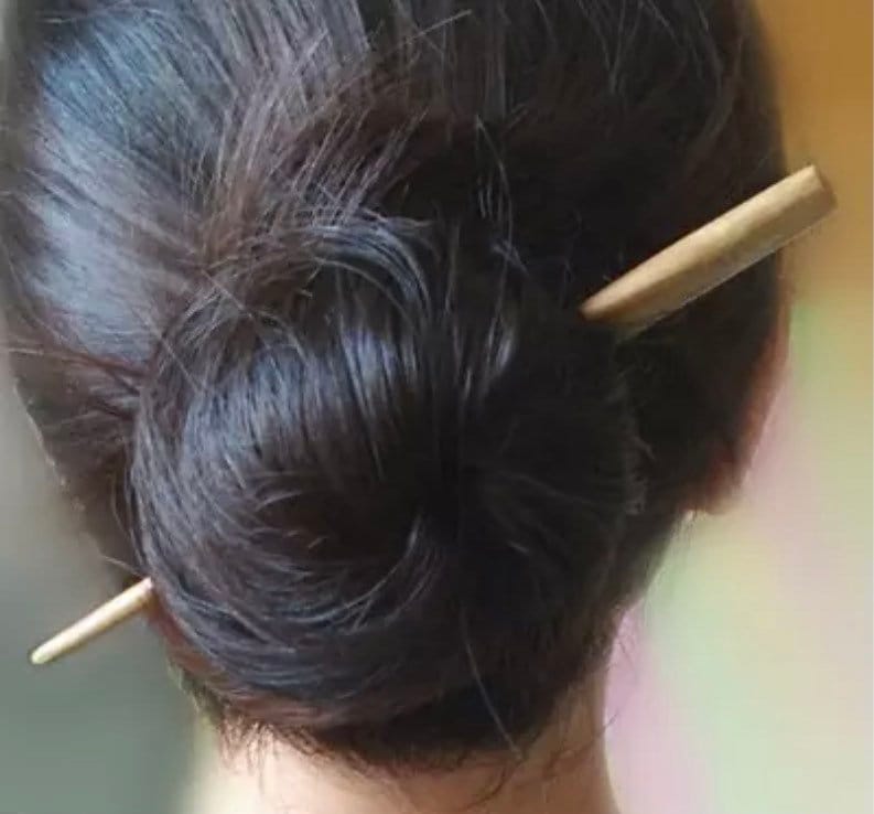 Sandalwood Hair Stick, Wooden Hair Stick, Curved Bun Stick, Wooden Hair Pin, Eco Friendly Hair Accessory, Plain Jane Hair Stick