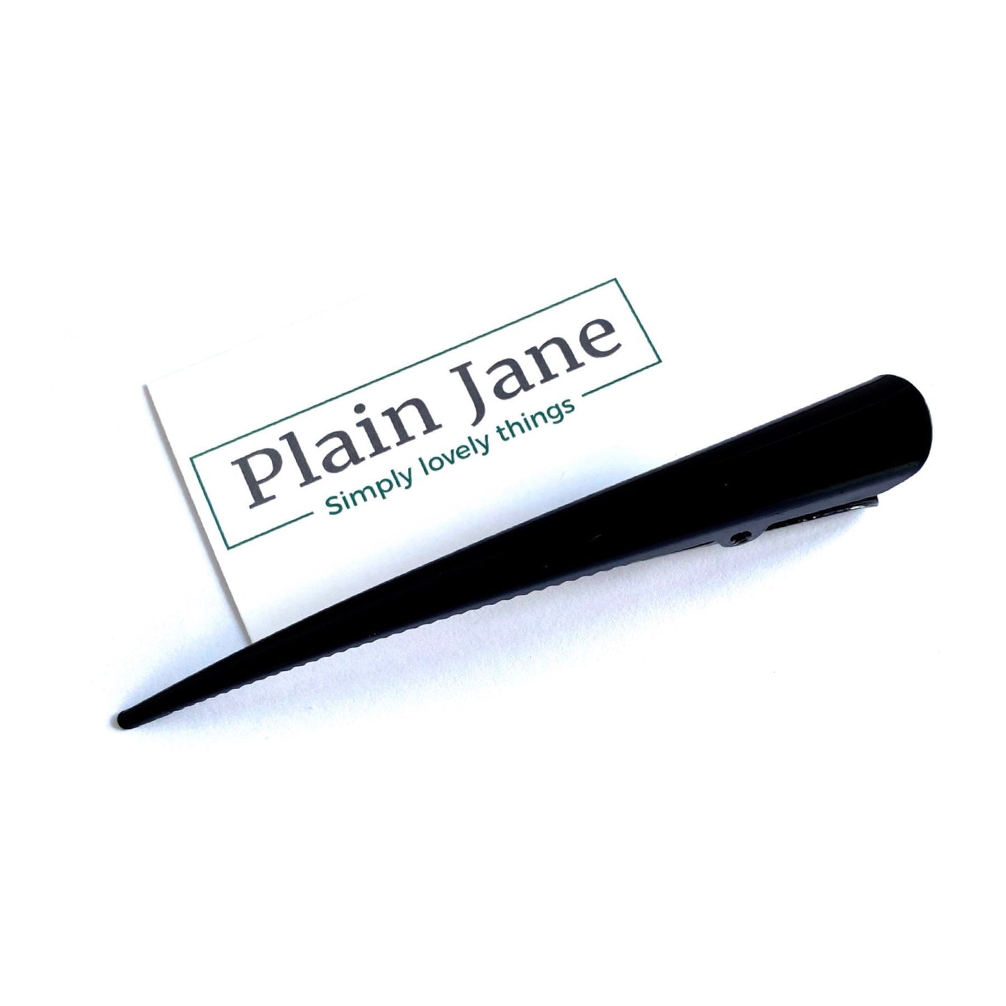 LARGE Plain Jane Raven Beak Clip - Ladies 13cm Clip - Minimalist Crocodile Clip- Metal Plain Black Hair Clips - Japanese Kimono Clip