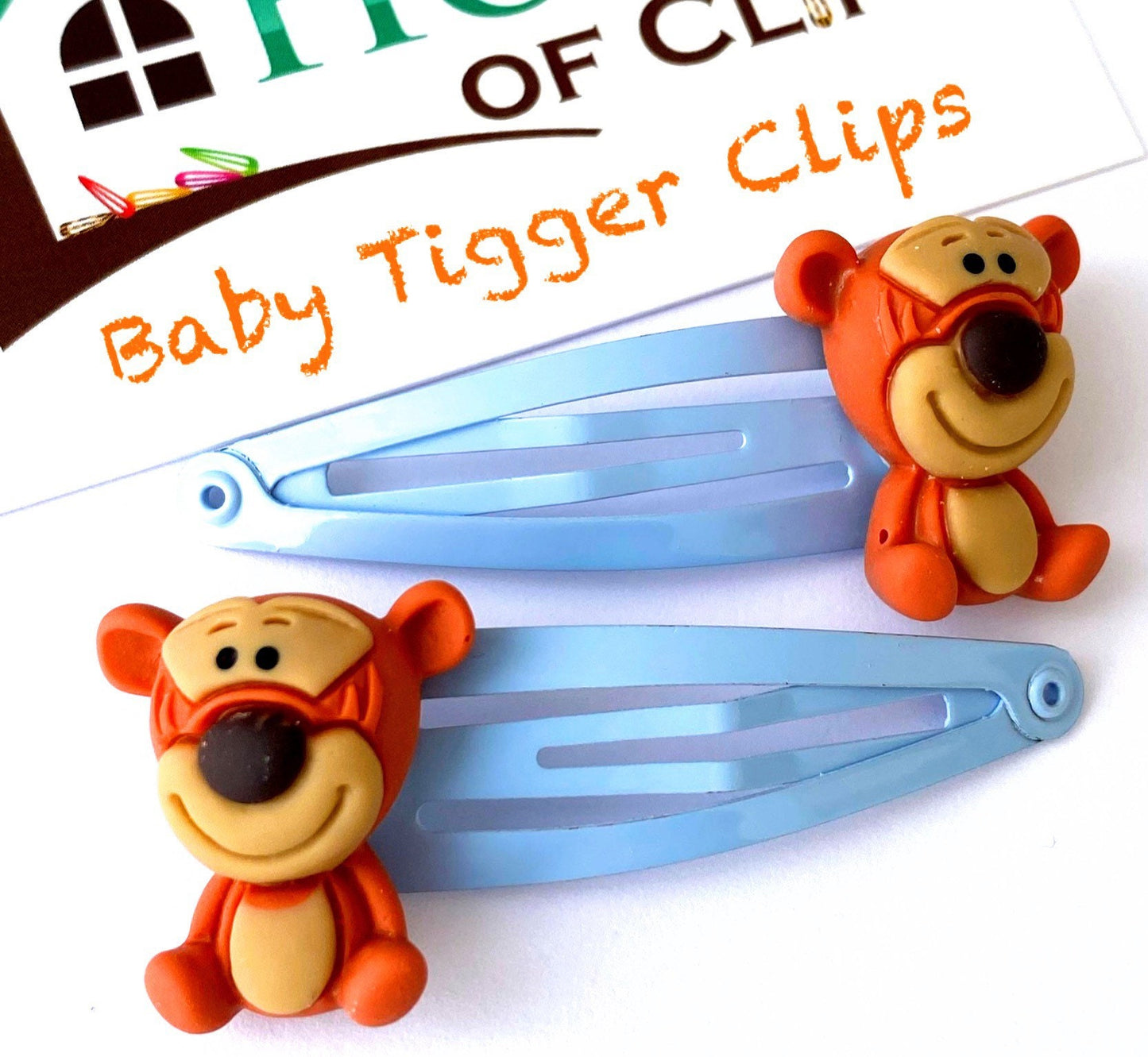 Tigger Hair Clips - Tiger Hair Clips - Baby Tigger Hair Clips - Tigger Barrettes - Disney Snap Clips - Hair ClipsGift - Tigger