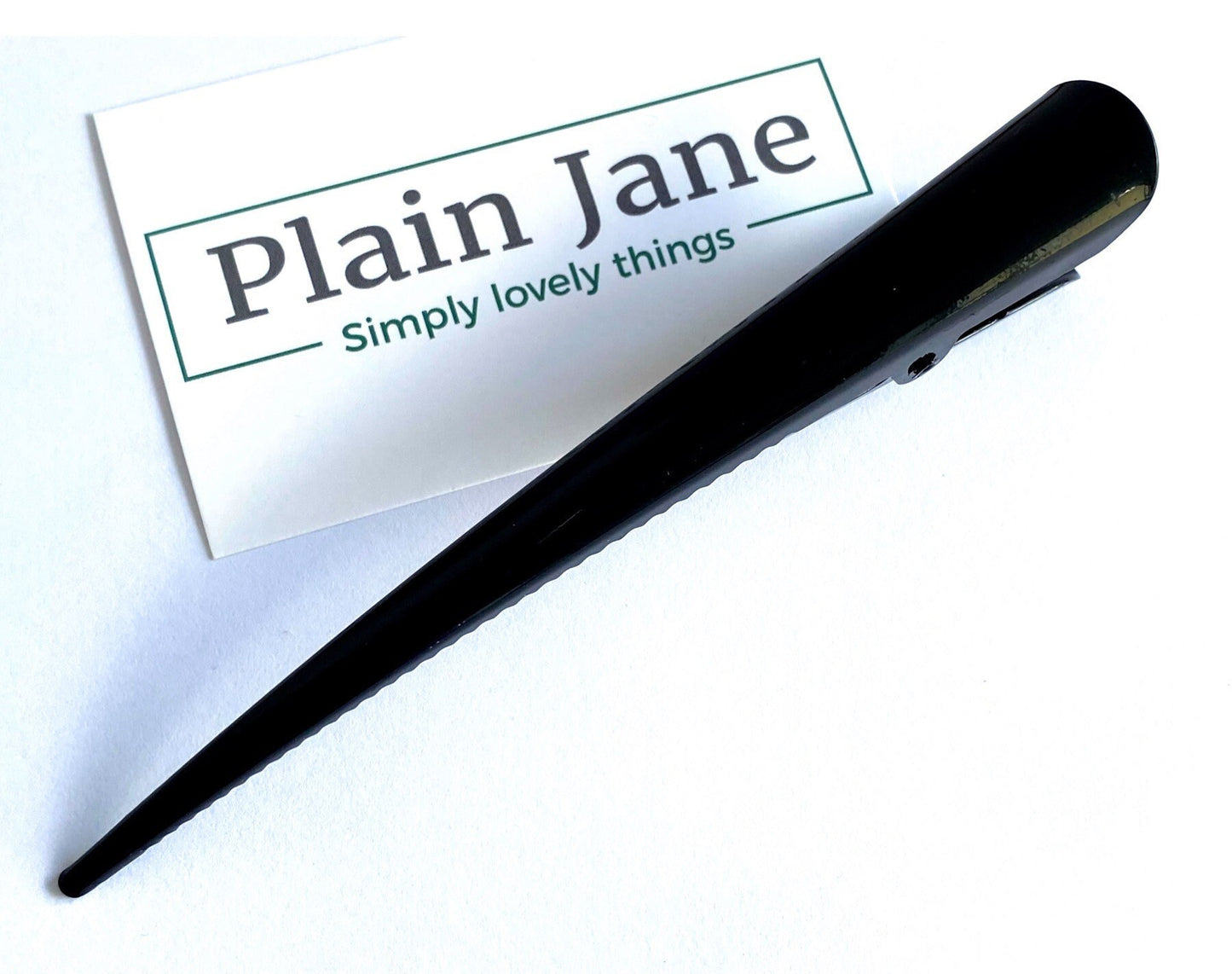 LARGE Plain Jane Raven Beak Clip - Ladies 13cm Clip - Minimalist Crocodile Clip- Metal Plain Black Hair Clips - Japanese Kimono Clip