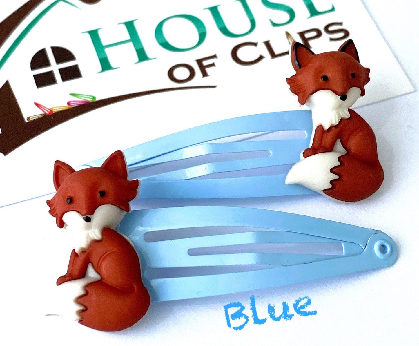 Fox Hair Clips x2 - Fox Non Slip Hair Snaps - Boys Hair clips - Gift for Niece - Fox Lovers - Gift for Granddaughter- Fox Gift