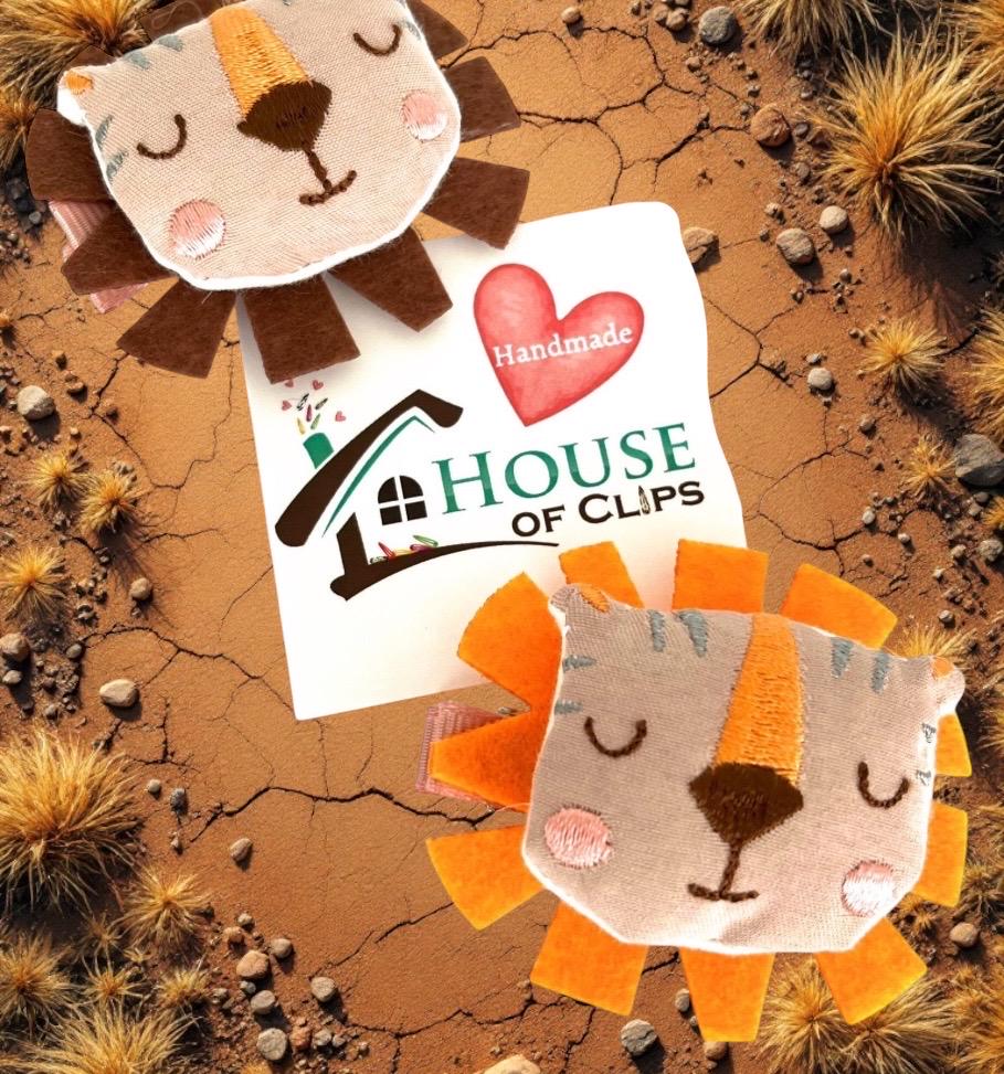 Be A Lion Hair Clips, Lion Hair Slides, Lion Crocodile Clip Barrettes, Handmade Hair Clips, Gift for Niece, Granddaughter, Animal Lover