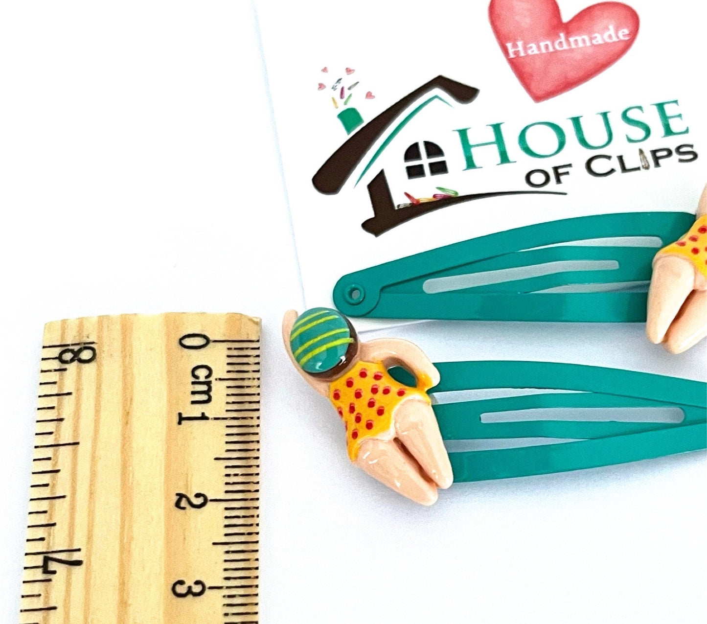 Wild Swimmer Hair Clips: Sea Green Snap Clips, Swim Gift (x2)