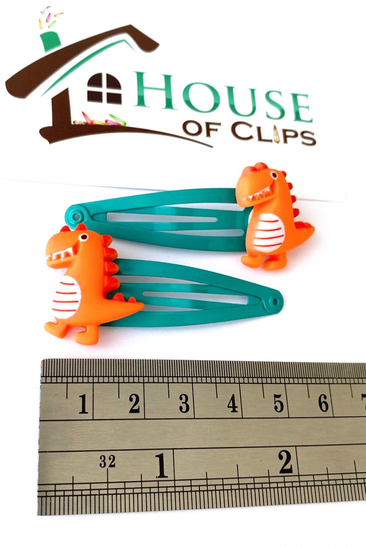 Dinosaur Hair Clips: Non Slip Monster Barrettes (Set of 2)