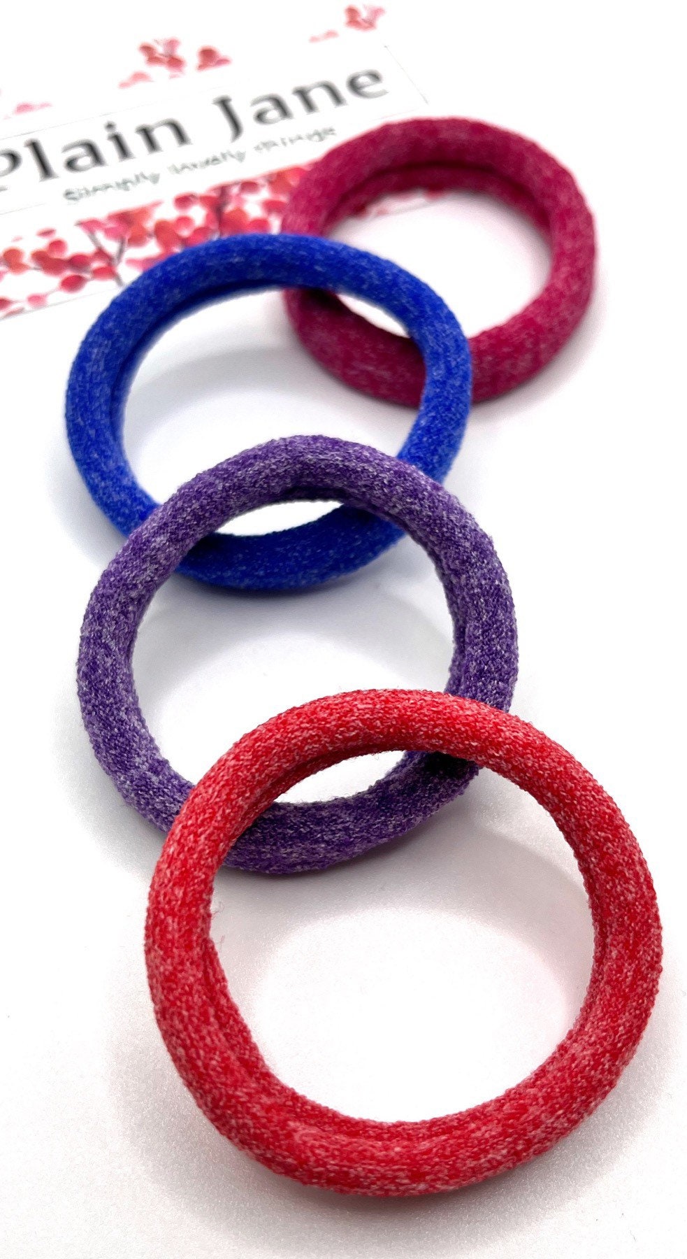 Chakra Yoga Hair Ties: Soft Jersey Elastics, Set of 4